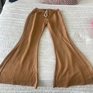 Aerie sweat pant bell bottoms sand color